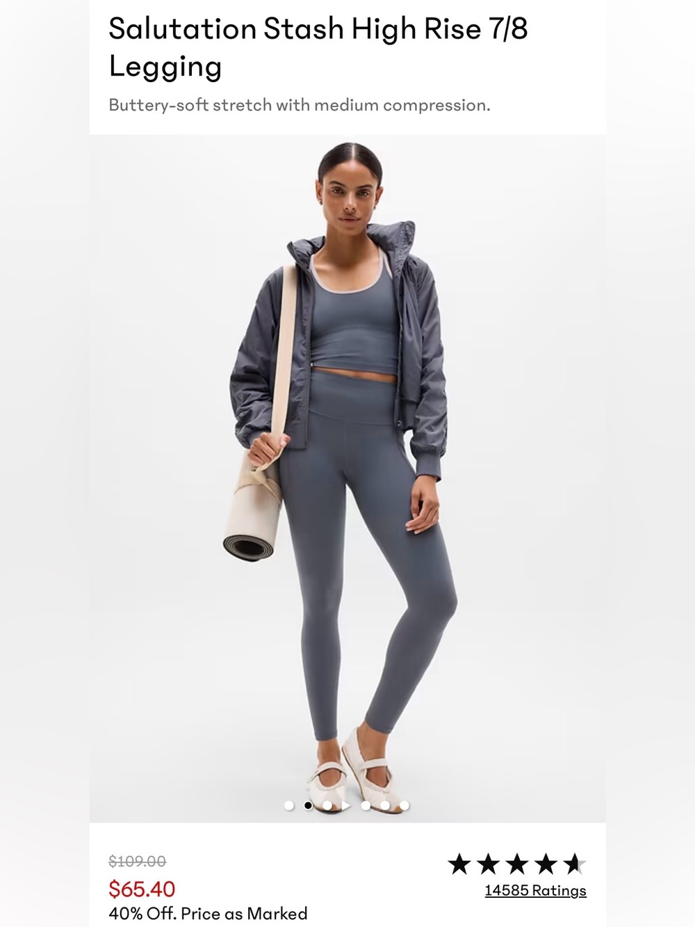 Athleta Salutation Stash High-Rise Legging — Slate Gray